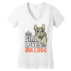 This Girl Loves Her Bulldog Women's V-Neck T-Shirt