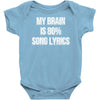my brain is 80% song lyrics Baby Onesie