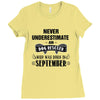 never underestimate an old man who was born in september Ladies Fitted T-Shirt
