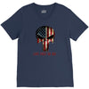 skull us flag live free or die V-Neck Tee