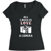 All i Need is Love A Camera Women's Triblend Scoop T-shirt