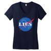 lies nasa logo Women's V-Neck T-Shirt