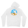 beach surfer silhouette birds sand waves palm Unisex Hoodie