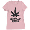 Support Melanoma Cancer Awareness With A Black Cannabis Leaf Ladies Fitted T-Shirt