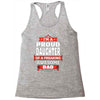 proud daughter dad Racerback Tank
