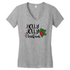 holly jolly christmas Women's V-Neck T-Shirt