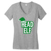 christmas head elf Women's V-Neck T-Shirt