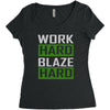 work hard blaze hard Women's Triblend Scoop T-shirt