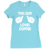this guy loves coffee Ladies Fitted T-Shirt