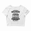 Super Cool Stepdad Of A Freaking Awesome Granddaughter Crop Top