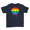 rainbow colored stripes dot running splashes Youth Tee