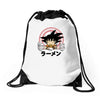 saiyan ramen Drawstring Bags