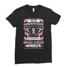 Never Underestimate The Strength Of A Breast Cancer Warrior Ladies Fitted T-Shirt