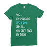 Yes...I'm Pregnant.It's a Boy! And No...You Can't Touch My Belly! Ladies Fitted T-Shirt