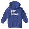 bears, beets, battlestar galactica Youth Hoodie