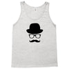 hat wayfarer glasses funny moustache hipster funny geek light tee shir Tank Top