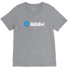 geek' (power on button) V-Neck Tee