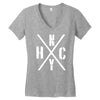 nyhc new york hardcore funny Women's V-Neck T-Shirt