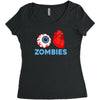 i heart zombies scary eye bloody heart halloween Women's Triblend Scoop T-shirt