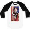 july 4th skull 3/4 Sleeve Shirt