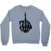 middle finger skeleton bone skull grafitti art Crewneck Sweatshirt
