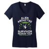 alien abductee survivor tour ufo nerd geek comic funny Women's V-Neck T-Shirt