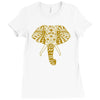 tribal print elephant geometric gold animals cool Ladies Fitted T-Shirt