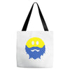 bearded smiley face Tote Bags