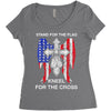 stand for the flag kneel for the cross Women's Triblend Scoop T-shirt