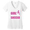 all this girl cares about is soccer and like maybe 3 people Women's V-Neck T-Shirt