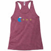 funny 80s pacman cookie monster retro gaming Racerback Tank