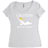 caution men at work Women's Triblend Scoop T-shirt