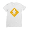 big foot xing big foot crossing sasquatch Ladies Fitted T-Shirt