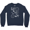 bicycle cyclopath bike hobby exploded Crewneck Sweatshirt