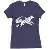 okami tribute wolf ladies Ladies Fitted T-Shirt