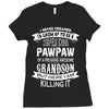 Super Cool Pawpaw Of A Freaking Awesome Grandson Ladies Fitted T-Shirt