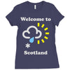 scottish weather Ladies Fitted T-Shirt