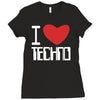 i love techno Ladies Fitted T-Shirt