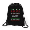 ugly christmas aunt Drawstring Bags