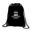 premium vintage 1972 classic perfectly aged limited edition Drawstring Bags