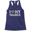 i love my soldier regular camouflage Racerback Tank