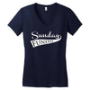 sunday funday (white) Women's V-Neck T-Shirt