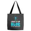 light it up blue autism awareness Tote Bags