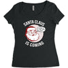 santa claus is coming Women's Triblend Scoop T-shirt