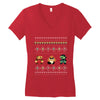 super mario chistmas Women's V-Neck T-Shirt