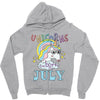 unicorns are born in july cute unicorn Zipper Hoodie