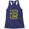 faith, hope and love Racerback Tank