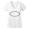 black oval Women's V-Neck T-Shirt
