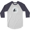 Dinosaur Riding A Bike To The Moon 3/4 Sleeve Shirt