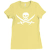 pirate skull sword music band metal biker guitar tee new Ladies Fitted T-Shirt